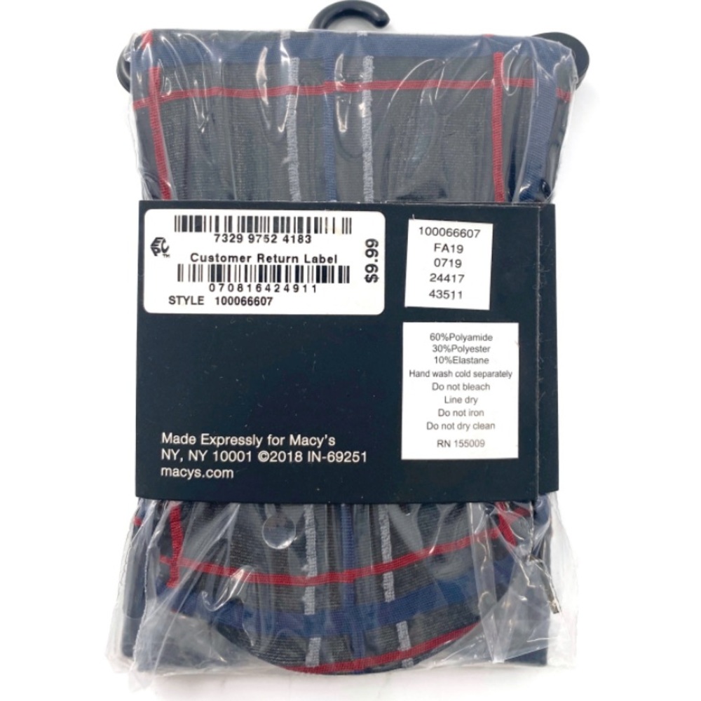 Inc Sheer Plaid Anklet Socks, Black Plaid (Black, One Size Fits Most) - Picture 5 of 8